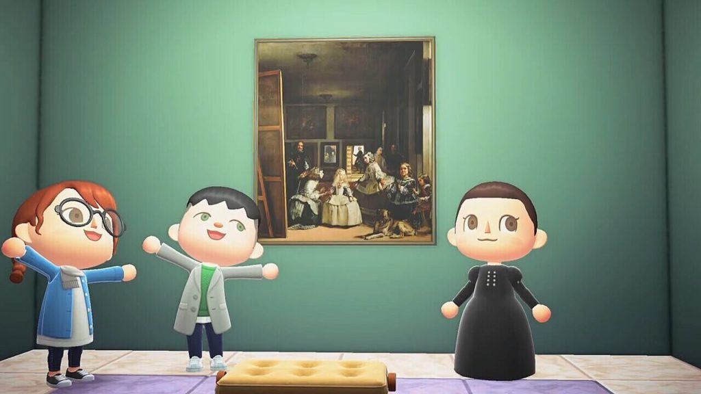 Visitantes de Animal Crossing felices por poder ver Las Meninas de Velázquez